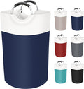 BlissTotes 75L Laundry Basket, Freestanding Laundry Hamper, Collapsible Dirty Clothes Hamper, Waterproof Fabric with Foam Protected Aluminum Handles for College, Dorm, Family (Blue)