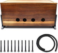 Large Cable Management Box, Wood Cord Hider Box & Organizer for Power Strip Hider Cable Storage for Office, TV Wires, Desk Cord Organizer, Vintage Walnut (14.1" x 6" x 6.3")
