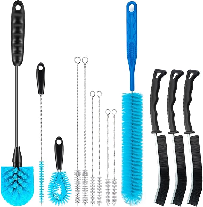 Bottle Brush Cleaning Set - Multi Cup Brush, Water Bottle Cleaner, Crevice Cleaning Brush Pipe & Tube Brushes for Tight Spaces, Grout Brush Cleaner Brush Long Straw Cleaner Brush for Stanley Mug