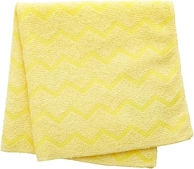 Rubbermaid Commercial Products HYGEN Microfiber Cleaning Cloth, 16-Inch, Yellow, Pack of 12, Multi-Purpose Rag/Towel for Janitorial/Professional Heavy-Duty Cleaning/Scrubbing