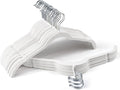Sishynio Premium Velvet Shirt Hangers 30 Pack, Non-Slip 360° Swivel Hook Slim Felt Hanger, Space Saving Flocked Hangers for Tank Tops, Blouses, Strappy Dresses(White)