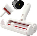 Pet Hair Remover Roller with Reusable Fiber Roller and Built-in Collection Box - Cat and Dog Hair Remover for Sofas, Carpets, and Clothing - Portable Hair Removal Tool (White)