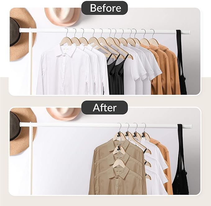 ZEDODIER Metal Clothes Hanger Connector Hooks, 12 Pack Super Sturdy Hanger Extender Hooks, Efficient Closet Space Saver, Easy to Use, Suitable for Heavy Clothing, Fits All Types of Hangers, Black