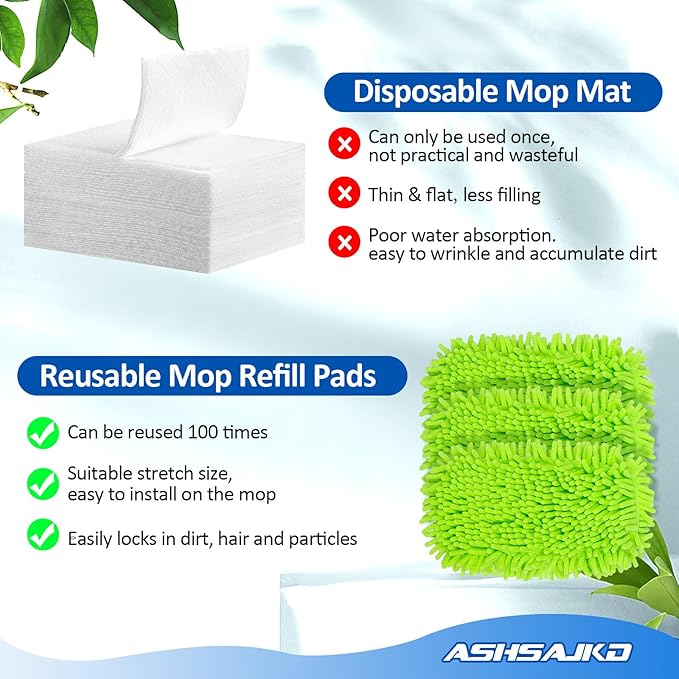 4Pcs for Swiffer Reusable Dry Sweeping Cloths Microfiber Wet Mop Pads Compatible with Swiffer Sweeper Mop ,Replacement Wet Mopping pad Refills & for Swiffer Sweeper Mop