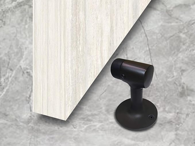 QCAA Solid Brass Door Stop, 3", Height, ORB(Oil-Rubbed Bronze), 2 Pack