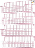 Spice Rack, 4-Pack Seasoning Organizer Wall Mounted for Kitchen Storage Organization, Metal Spice Holder Shelf for Cabinet, Pantry, Pink