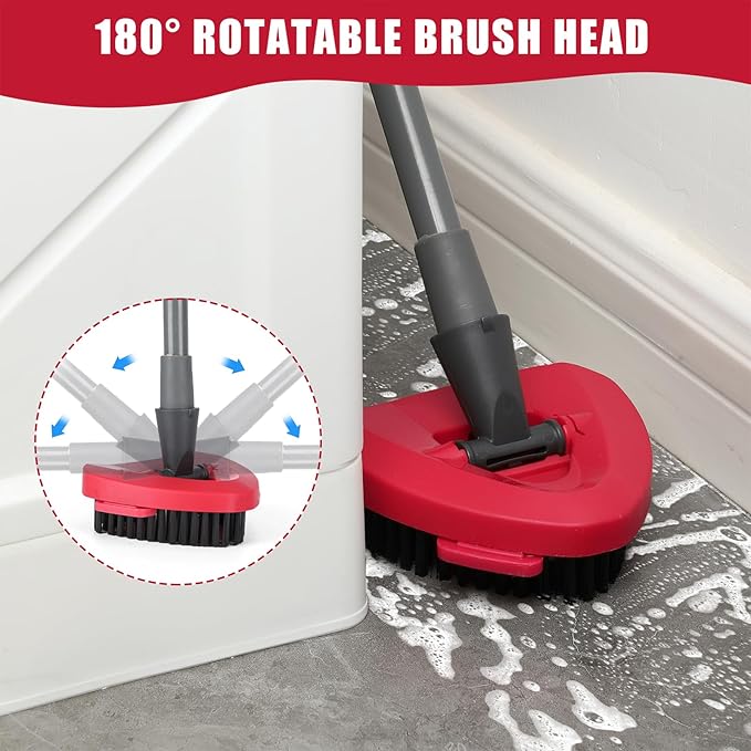 2 Pack Scrub Brush Replacement Head for O Cedar 2-Tanks RinsClean System, Spin Mop Replace Head Base, Shower Floor Scrubber, Hard Bristle Cleaning Brush for Bathroom Kitchen Wall Tile