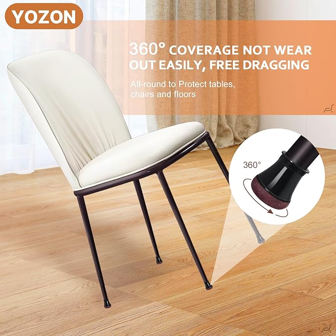 Chair Leg Floor Protectors for Hardwood Floors Felt Furniture Pads Silicone Caps Anti-Scratch Reduce Noise Round 16 Pack Black Round Small Fit 1/2" to 3/4" (14-19mm)