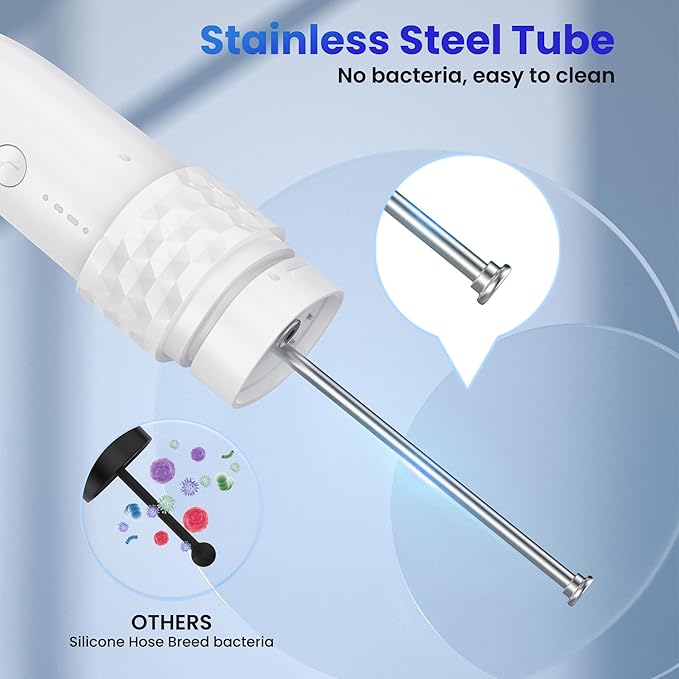 Electric Toothbrush with Water flosser, 2 in 1 Teeth Cleaning Kit, Toothbrush and Water flosser Combo, 25-Day Battery, Travel Toothbrush with Water Bottle(White)
