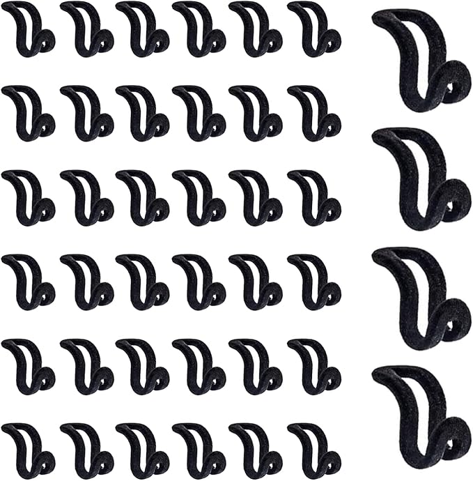 WARMBUY Velvet Hanger Connector Hooks for Closet Space Saving Cascading Hanger Organizer, Black, 40 Pack