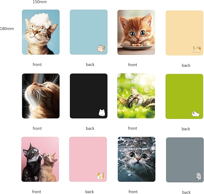 Microfiber Glasses Cleaner Cloth,Cute Cat Cleaning Clothes for Eyeglass,Phone, Screens, Camera Lens -6pcs