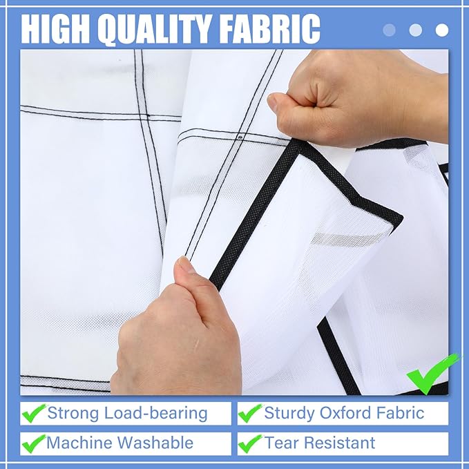 Windyun 2 Pcs 70 Large over The Door Shoe Organizer Hanging Shoe Rack for Closet Holder White Mesh Pockets Back to School Behind Door Hanger Storage Nonslip for Home Room School Dorm, Each 35 Pockets