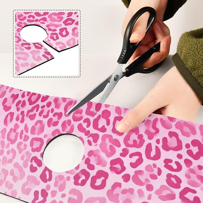 Kitchen Sink Splash Guard 1 PC 30 Inch Sink Faucet Mat Splash Guard for Bathroom Countertop Water Absorbent Foldable Cuttable Soft Washable Gradient Pink Leopard Print