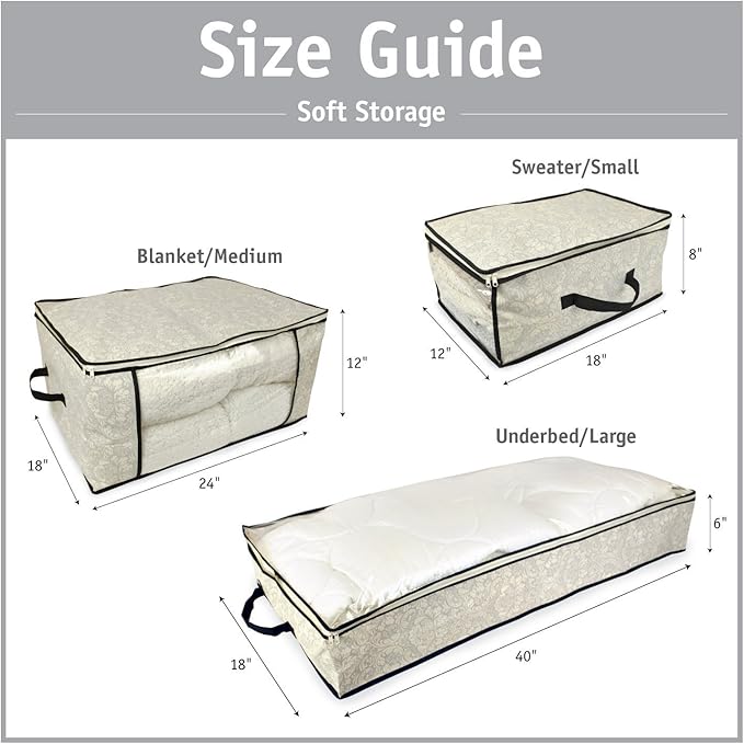 DII Breathable Closet Soft Storage Bag, Damask, Sweater Size