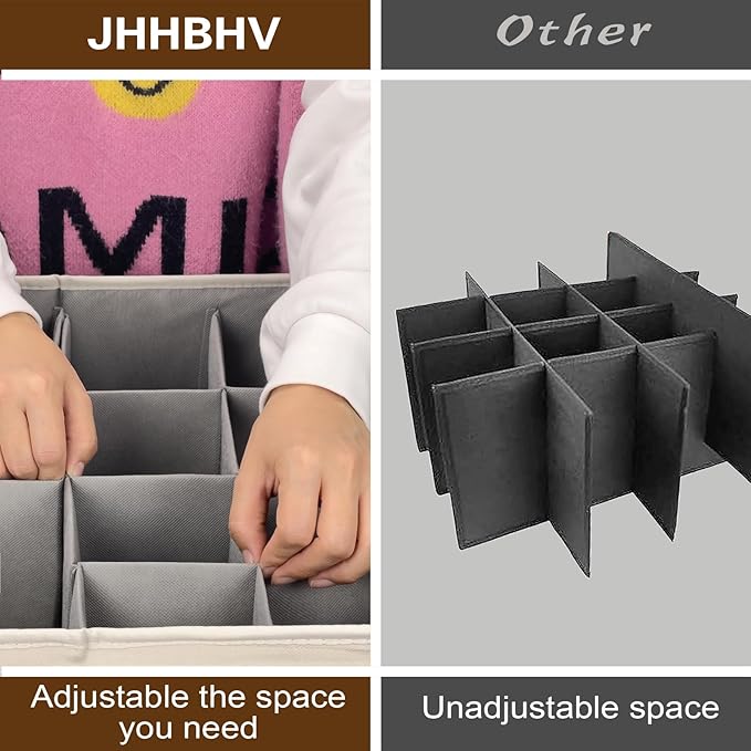 2 Pack Shoe Organizer for Closet, Adjustable Shoe Box Storage Containers, Large Foldable Shoe Bins with Clear Cover, Space Saving Shoes Holder with 4 Handles, Fits 16-32 Pairs, Beige