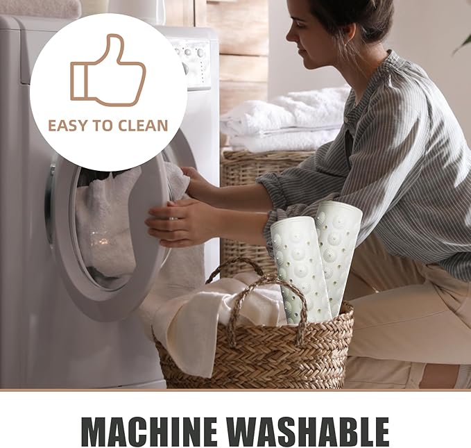 ZHICHENG Bath Mat - Shower Mat Non Slip - Long 31.88 x 15.74 Inch Bathroom Mats for Tub Nonslip - Anti Slip Bathmats - Bathtub Mat Non Slip with Massage Particles (White)