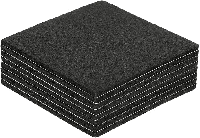 uxcell Felt Furniture Pads, 8Pcs 5.12" x 5.12" Adhesive Backed Felt Non-Slip Anti-Scratch Chair Leg Protectors for Protecting Hardwood Floor, Black