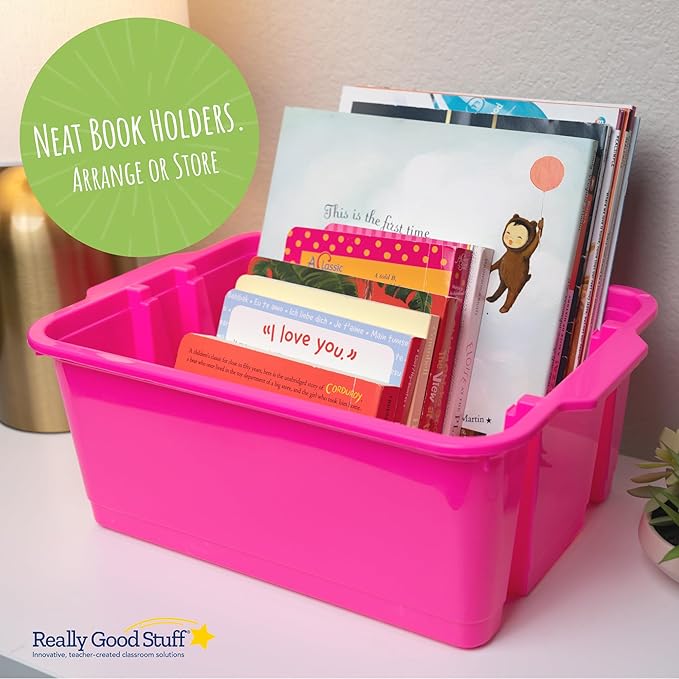 Really Good Stuff Classroom Stacking Bins - Neon - Set of 4