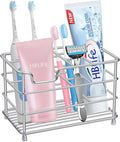 HBlife Large Electric Toothbrush Holder for Bathroom, Silver Stainless Steel Bathroom Accessories Organizer for Small Spaces