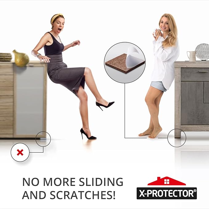 X-PROTECTOR Non Slip Furniture Pads – 24 Premium Furniture Grippers 1 1/2"! Best SelfAdhesive Rubber Feet Furniture Feet – Ideal Non Skid Furniture Pad Floor Protectors – Keep Furniture in Place!