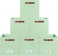 6-Pack Storage Cubes with Handles & Label Holders Basket, Closet Cube Home Organizer Bins(Green, 13 x 13 x 13 inch)