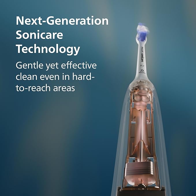 Philips Sonicare 6700 Series Electric Toothbrush - Next-Generation Sonicare Technology, Pressure Sensor, 9 Brushing Settings, SmarTimer, 21-Day Runtime, Travel Case, Light Pink, HX7412/04