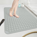 OTHWAY Large Shower Mat 34"x 23", TPE Non Slip Shower Mat for Walk in Shower Stall, Inside Shower Mats with Drain Holes Suction Cups, Anti-Slip for Elderly Kids (Dark Grey)
