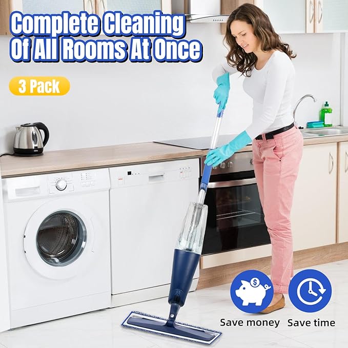 3 Pack Microfiber Dusting Pad for Bona Family of Mops, Washable & Reusable Pads for Bona Hardwood Floor Cleaner Mop, Mop Pads Refill for Hard Surface Floors