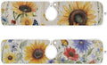 Sink Faucet Absorbing Mat Kitchen Sink Splash Guard Splash Faucet Drip Catcher for Bar RV Bathroom 2PCS 23.6x5.5in Watercolor Cornflower Sunflower