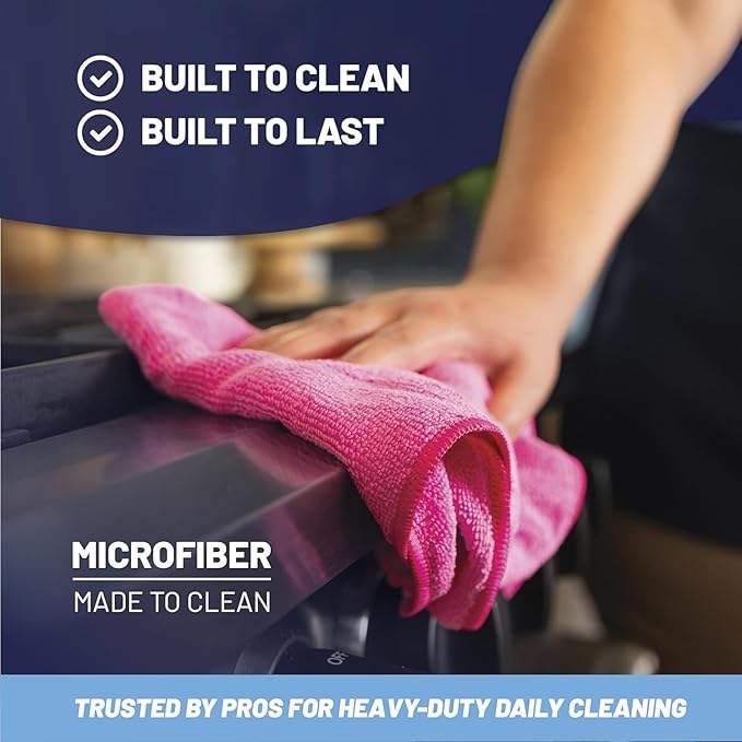 Microfiber Cleaning Wholesale Cloths (48 Pack) | Size 12" x 12"| All Purpose Microfiber Towels - Clean, Dust, Polish, Scrub, Absorbent (Blue)