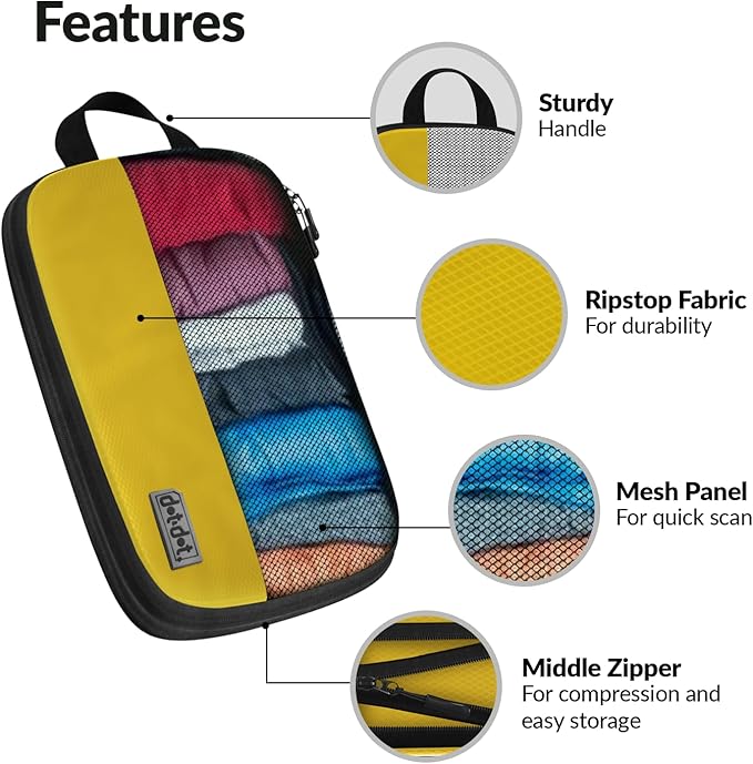 Dot&Dot 5 Pcs Large Compression Packing Cubes for Travel - Carry on Suitcase Organizer Bags for Luggage