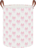 19.7" Laundry Basket,Dirty Clothes Hamper,Waterproof Storage Bin,Room Decor,Gift Baskets,Nursery Hamper(Shimmer Bowknot)