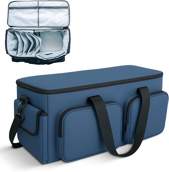 DJ Bag - Music Gear & Cable Organizer Bag - Detachable Dividers - Padded Gig Tote for Controllers, Mics, Audio Equipment - Lightweight, Sturdy Oxford Material, Travel-Ready for Musicians