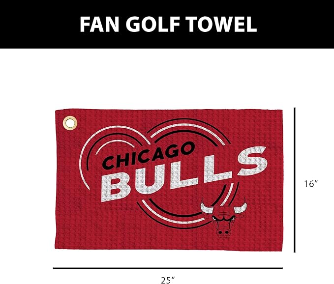 Northwest NBA Golf Towel – Official Licensed Microfiber Waffle Fabric, Absorbent 16x25 in Club Cleaning Accessory