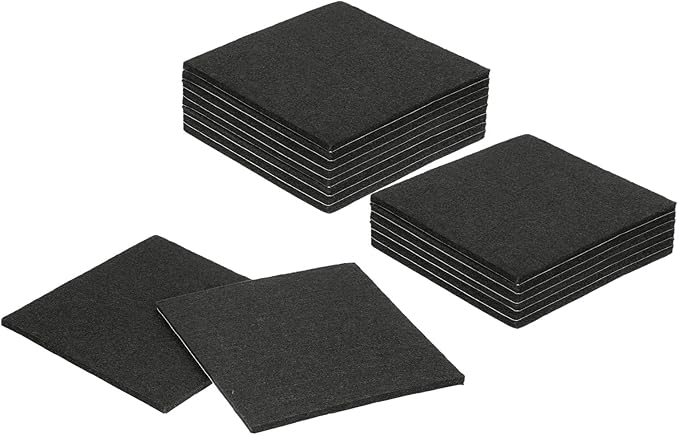 uxcell Felt Furniture Pads, 16Pcs 5.12" x 5.12" Adhesive Backed Felt Non-Slip Anti-Scratch Chair Leg Protectors for Protecting Hardwood Floor, Black