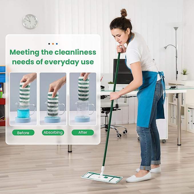4 Pack Microfiber Mop Heads for Libman Microfiber Floor Mop, Mop Pads Refills for Libman Mop Head Replacement, Reusable & Washable Pads for Multi-Surface Floors, Wet & Dry Cleaning Pad