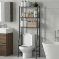 3-Tier Over The Toilet Storage Rack, Space Saver Metal Bathroom Shelves, Freestanding Over Toilet Bathroom Organizer for Bathroom/Living Room, Black