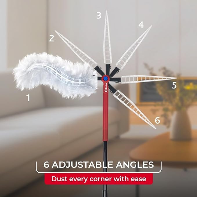 O-Cedar Flex & Catch Heavy Duty Dusting Kit with 15 Disposable Duster Refills | New & Improved Model | Extendable 3 Ft Handle with Stay-On Duster Hook | Traps 3X More Dust Than Feather Dusters