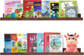 AZSKY Floating Picture Ledge 36 Inch Wall Mount Floating Shelves Long Wood Floating Book Shelves for Kids Room Wall Shelves for Bathroom Decor Deep Walnut Set of 2
