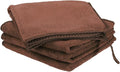 HARFINGTON 4 Pack Microfiber Cleaning Cloth, 8" x 8" Multi-Functional Cleaning Towels Reusable Absorbent Rags with Hook for Car Wash Kitchen Household Window Clean, Brown