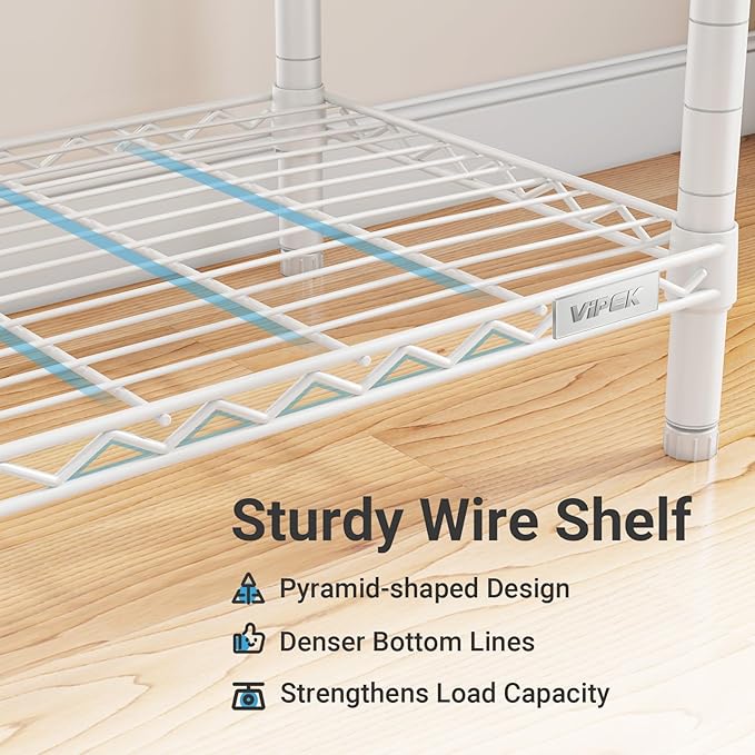 VIPEK V5 Plus Portable Closet Wardrobe Heavy Duty Clothes Rack, Large Free Standing Closet Rack for Hanging Clothes, 85.4" L x 15.7" W x 76.4" H, White