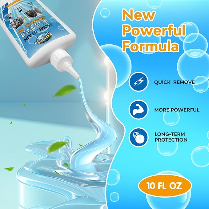 Mold Stain Remover Gel,Washing Machine Cleaner Front Load Washer Gasket Mold Remover Home Stain Cleaner Cleaning Gel for Grout Caulk, Bathroom, Shower, Bathtub, Refrigerator Cleaning Solution 10 Fl Oz
