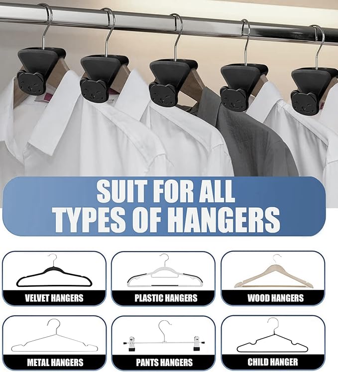 Closet Space Saving Hanger Hooks 90 Pack Heavy Duty, Triple Cascading Clothes Hangers Connector Hooks. Plastic Extender Organizer Hangers Space Saving for Clothes Space Saver for Accessories