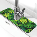 Faucet Draining Mat For Kitchen Sink, Palm Leaves Tropical Diatom Mud Absorbent Drain Pad For Bathroom Kitchen Sink Splash Guard Drying Mat