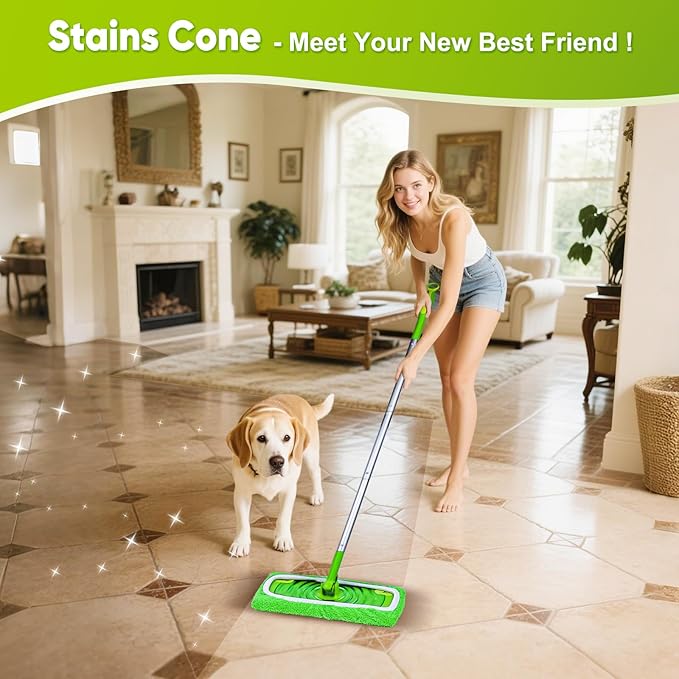 18-Pack Reusable Mop Pads Compatible with Swiffer Sweeper Mop - 100% Coral Fleece Washable Refills - Microfiber Dry & Wet Sweeping Cloths for Multi-Surface/Hardwood Floor Cleaning