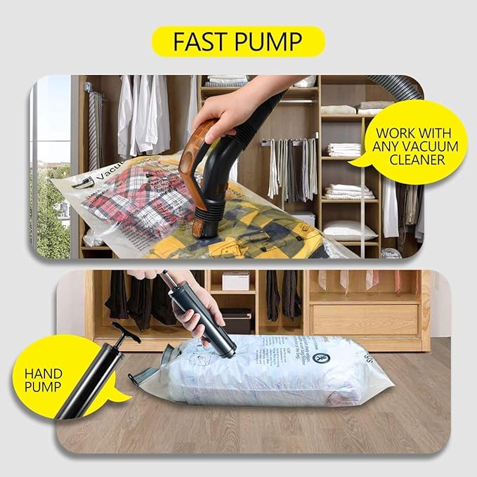 GONGSHI Vacuum Storage Bags, Space Saver Seal Bags For Clothing, Blankets, Comforters, Pillows, Clothes Storage,Travel Luggage.5 J 5 L