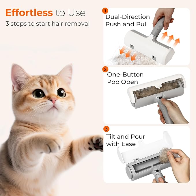 SESAMIU Reusable Pet Hair Remover Roller for Dog & Cat Hair – Lint Roller for Couch, Furniture, Carpet, Clothes & Car – Self-Cleaning Dog Hair Lint Roller and Cat Hair Remover for Home