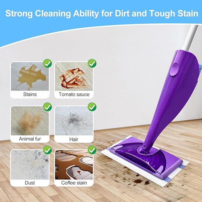 Mop Pad Refills Compatible with WetJet,10 Count Disposable Mop Pads Refills Compatible with Swiffer Wet Jet Spray Mops,Wet Dry Use Heavy Duty Mopping Pads for All Purpose Multi Surface Floor Cleaning