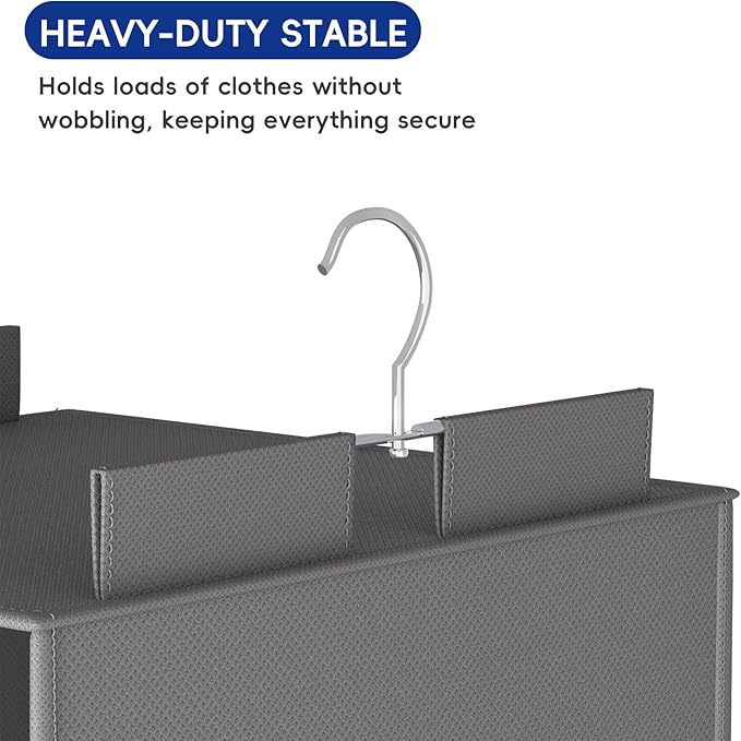 VERONLY Weekly Hanging Closet Organizer for Kids, 6-Shelf Clothes Storage with Labeled Days of The Week Monday Through Friday, Weekday and Weekend, Days of The Week Clothes Organizer