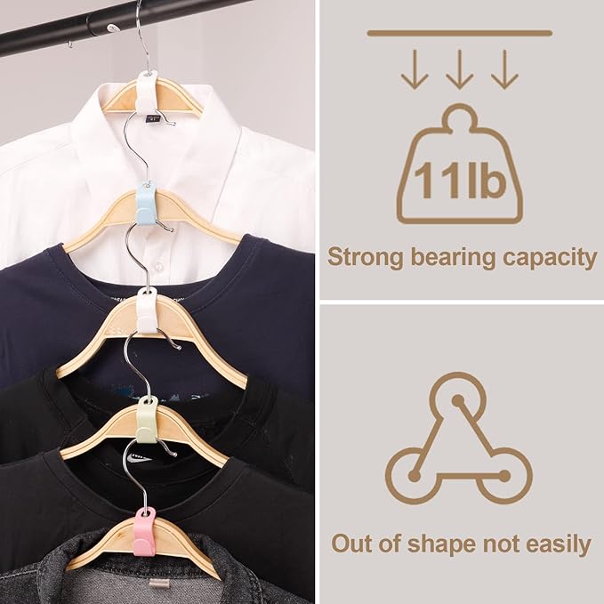 200 PCS Clothes Hanger Connector Hooks, 4 Colors Magic Heavy Duty Cascading Connection Hooks Space Saving Hanger Extenders Clips for Clothes for Organizer Closet